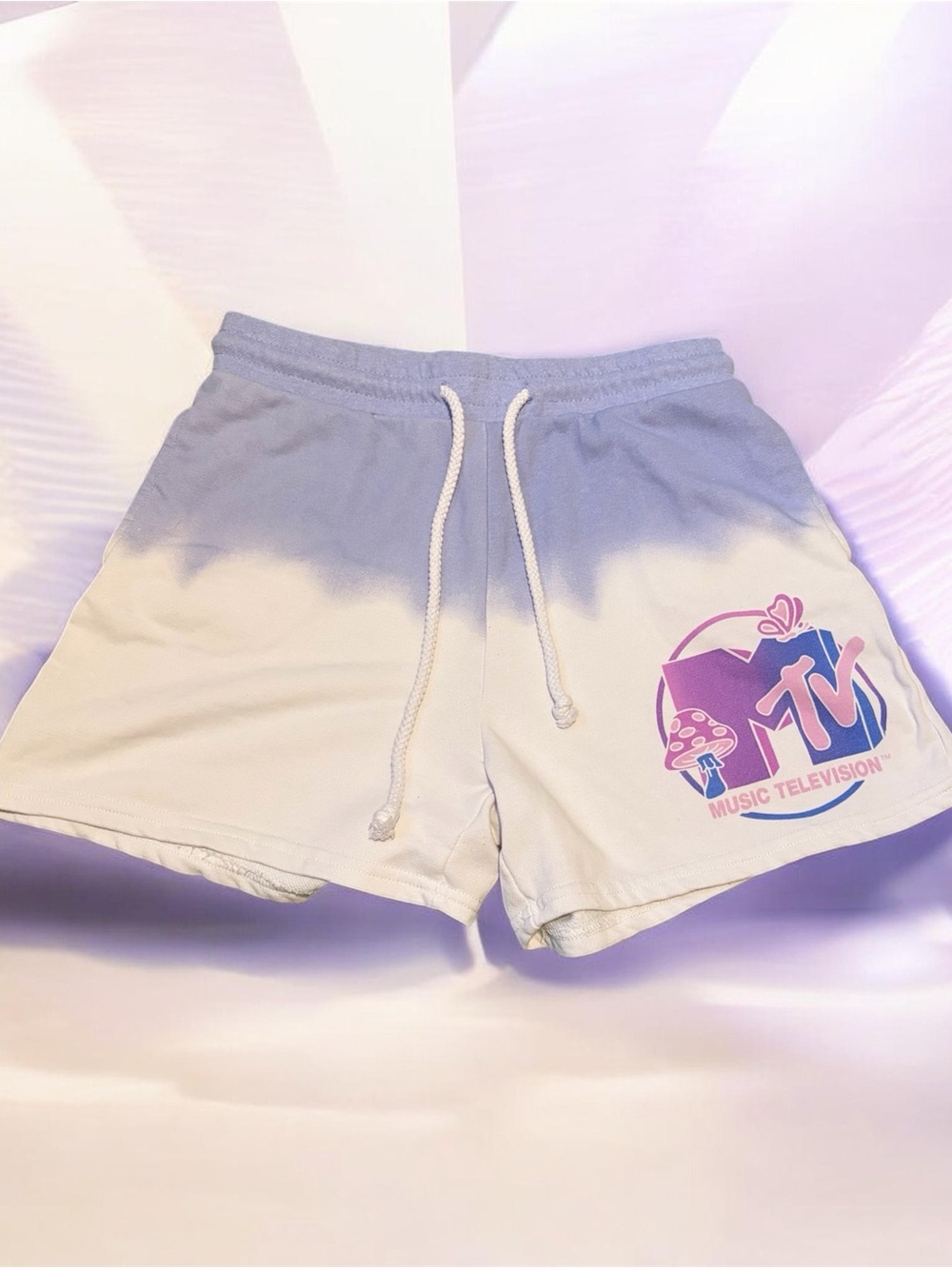 MTV Ombre Lavender-to-Cream Lounge Shorts